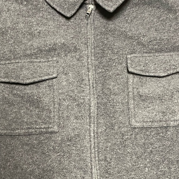 Women's Vintage Gap Double Pocket Full Zip Fleece Shirt Jacket Gray Size Large - Picture 12 of 12
